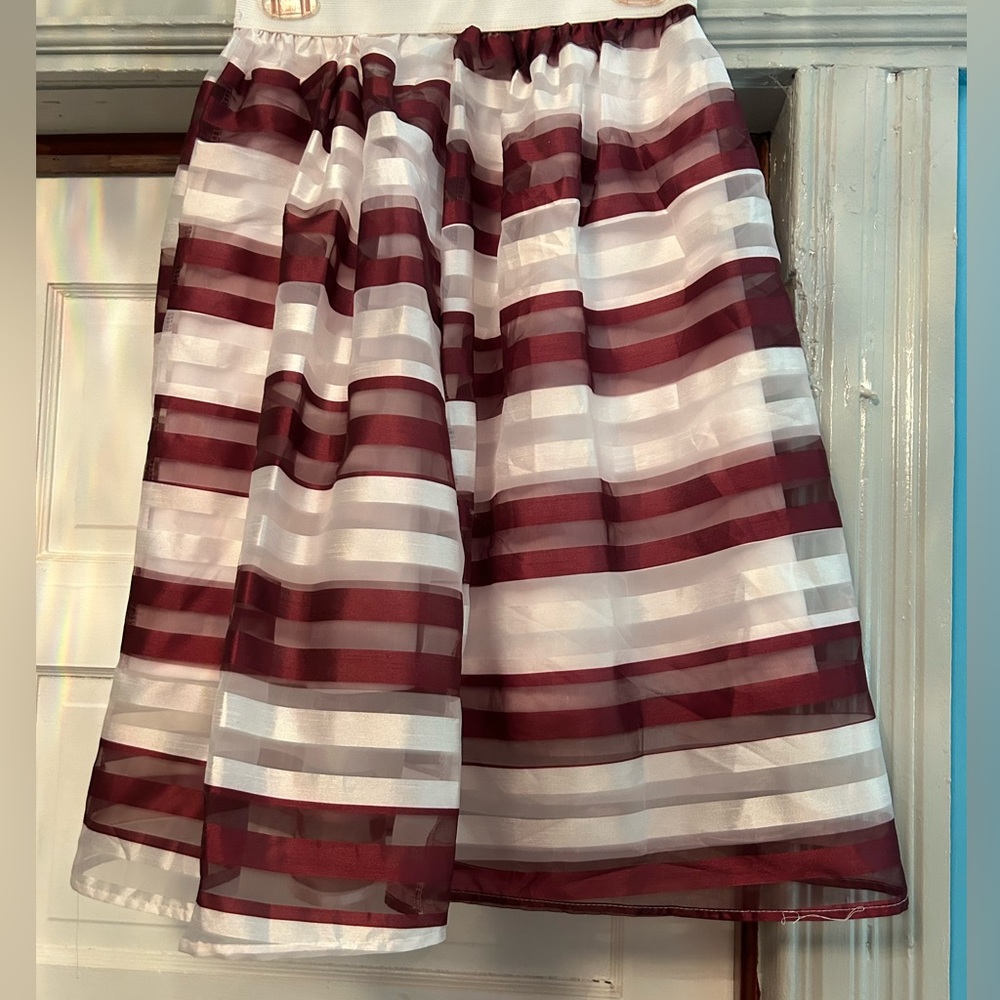 Full stripe midi skirt
